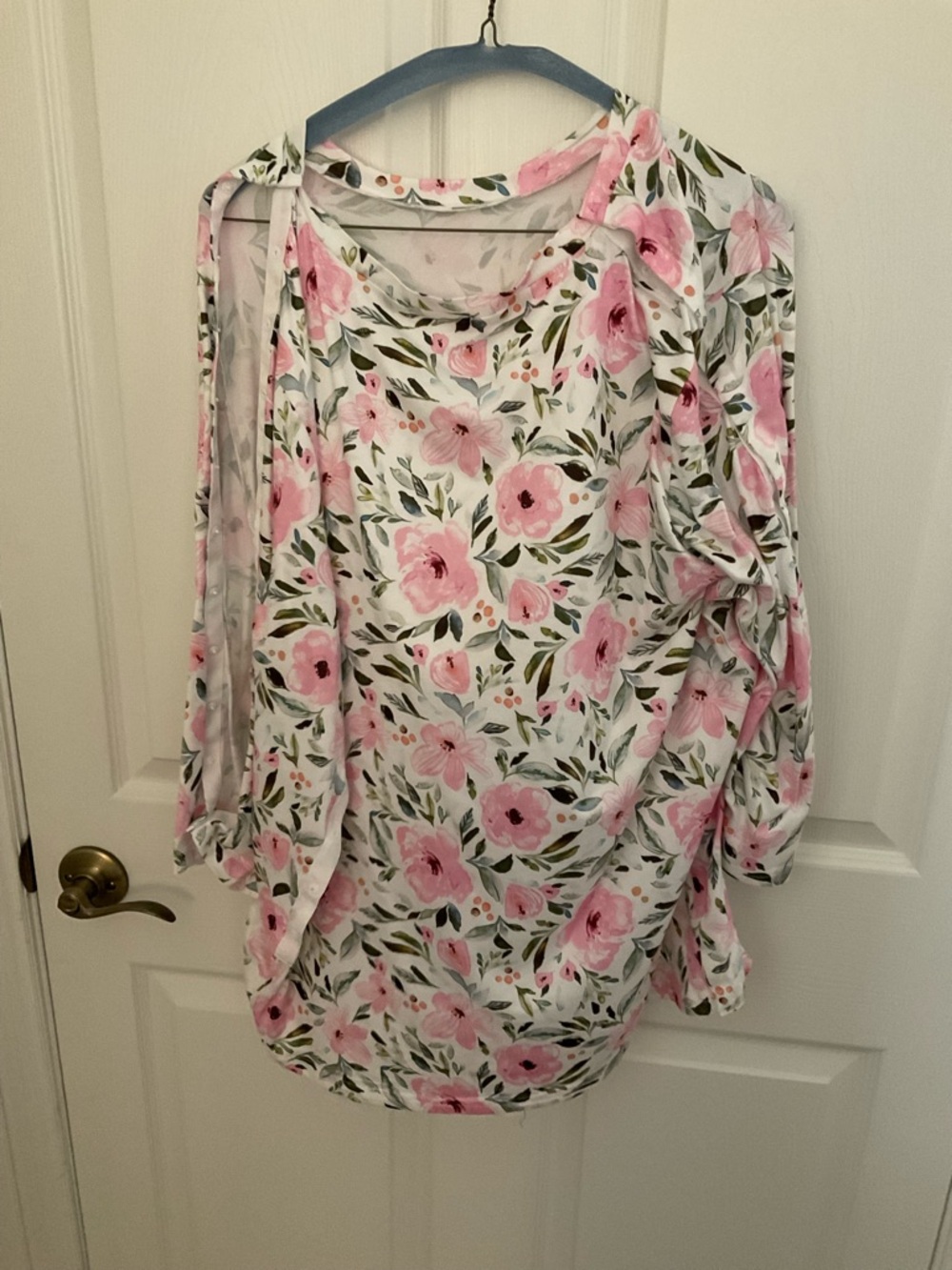 Floral Pink and White Women's Tunic Top